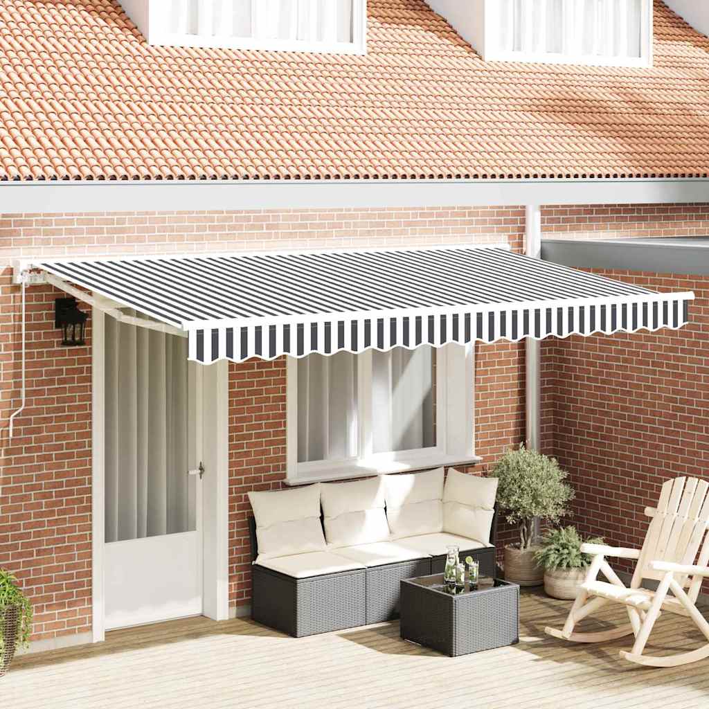 Awning Replacement Fabric for 4x2 m Frame in Anthracite and White - Merlin Deals