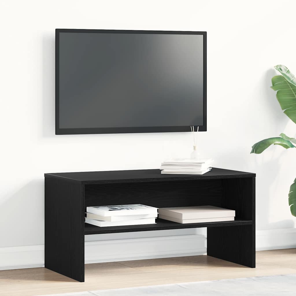TV Cabinet Black Oak 80x40x40 cm Engineered Wood - Merkel Designers