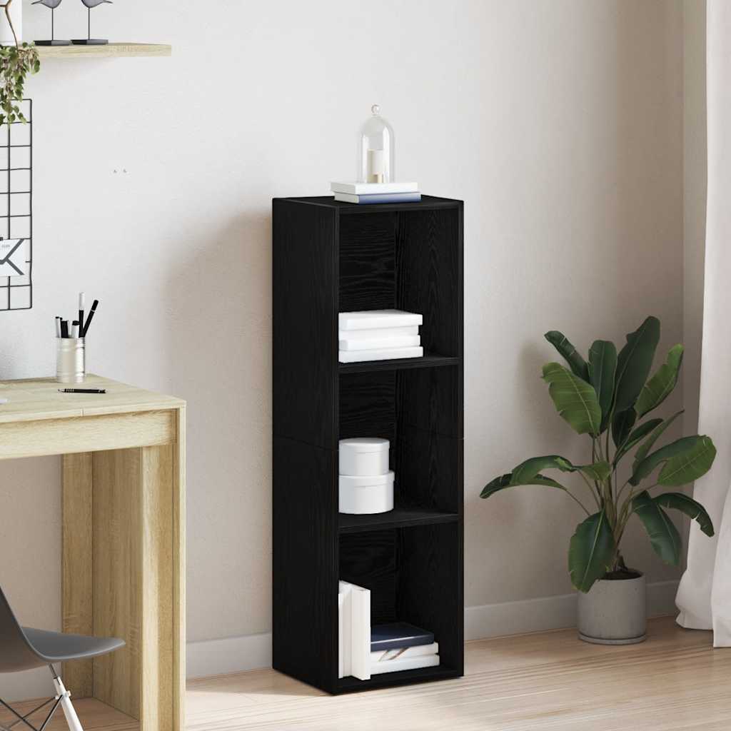 Bookcase Black Oak 36x30x114 cm Engineered Wood - Merlin Deals