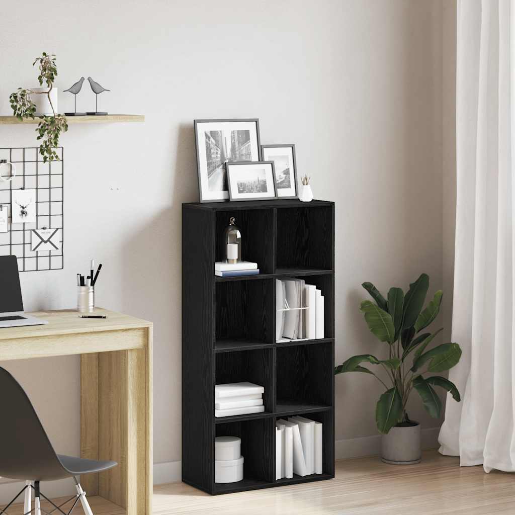 Bookcase Black Oak 66x30x130 cm Engineered Wood - Merlin Deals