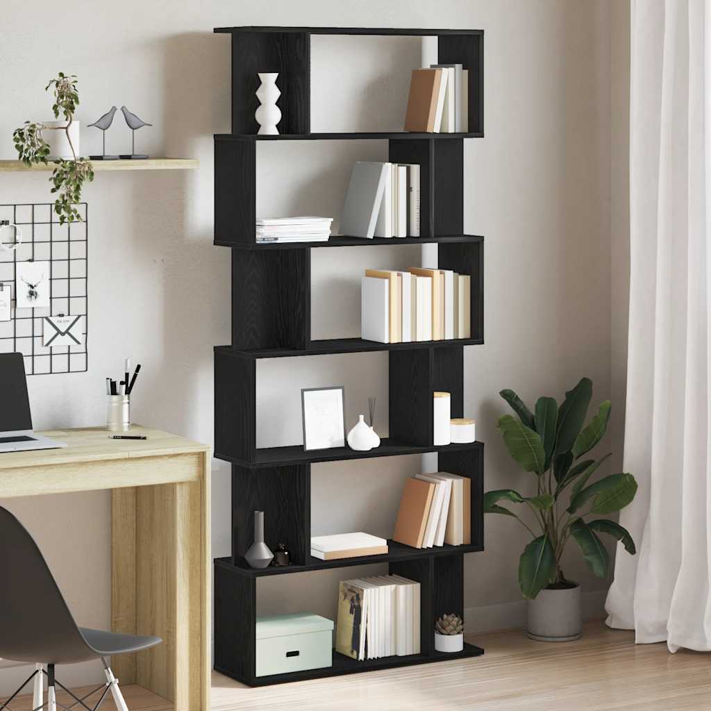 Bookcase Black Oak 80x24x190.5 cm Engineered Wood - Merlin Deals