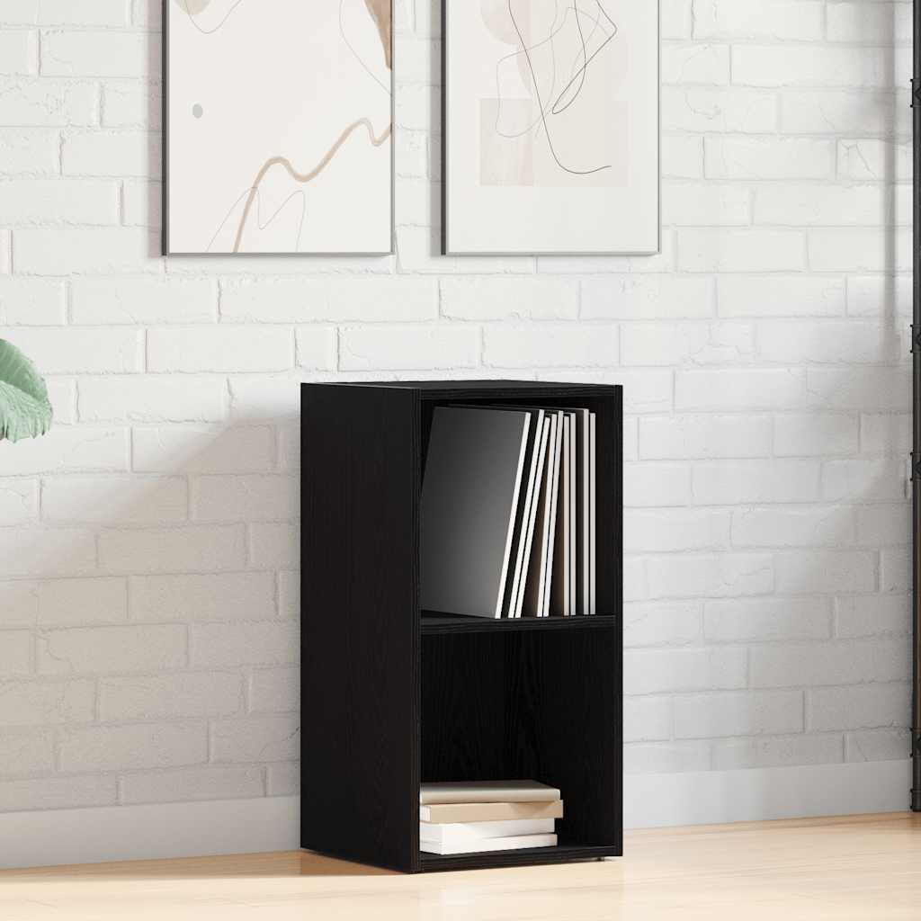 LP Storage Box Black Oak 71x34x36 cm Engineered Wood - Direct Imports