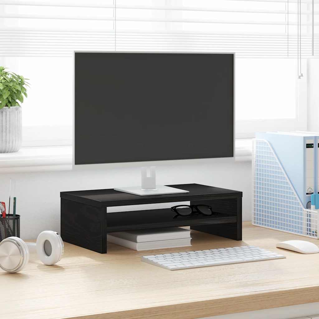 Monitor Stand Black Oak 42x24x13 cm Engineered Wood - Merlin Deals