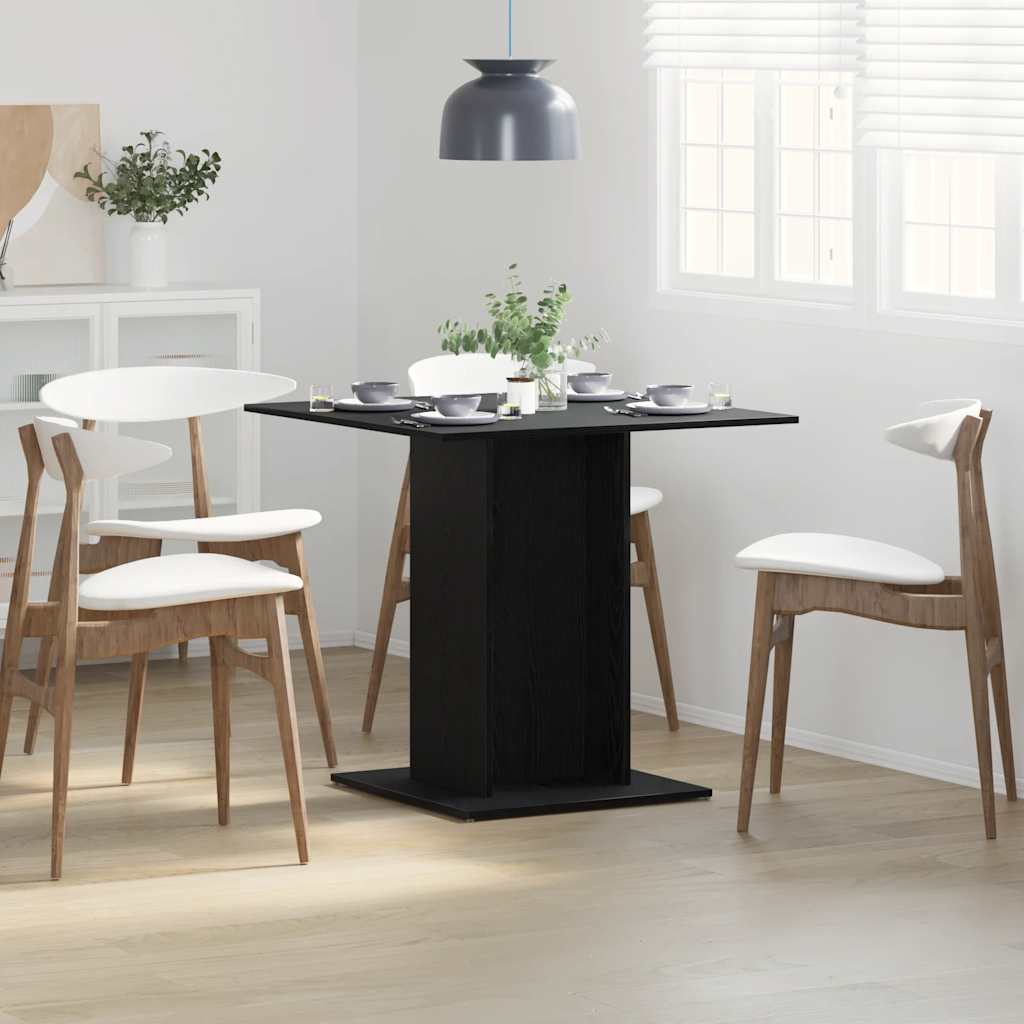 Dining Table Black Oak 80x80x75 cm Engineered Wood - Merkel Designers