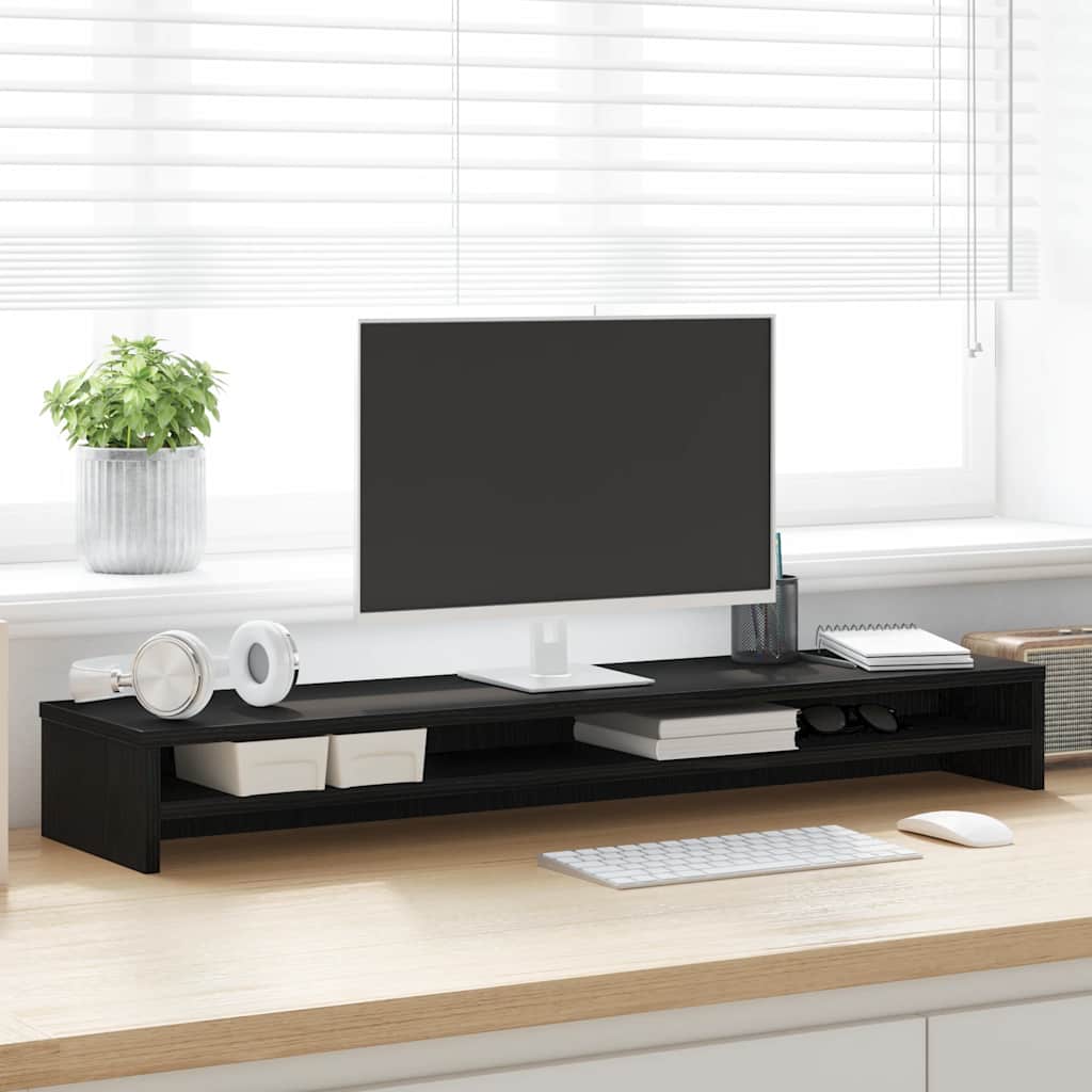Monitor Stand Black Oak 100x24x13 cm Engineered Wood - Unbeatable Bargains