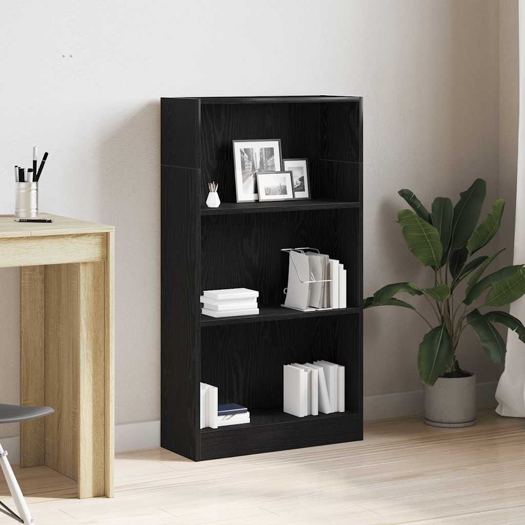 Bookcase Black Oak 60x24x109 cm Engineered Wood - R and M Furniture