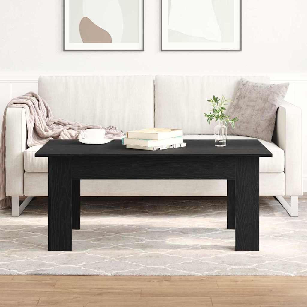 Black Oak Coffee Table, 100 x 60 x 42 cm, Made from Engineered Wood - Merlin Deals