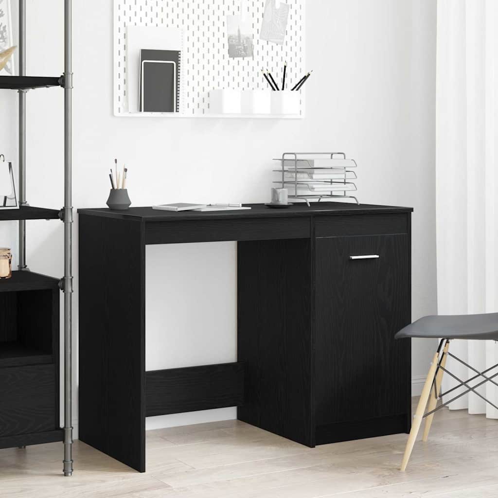 Desk Black Oak 100x50x76 cm Engineered wood - All Things Good