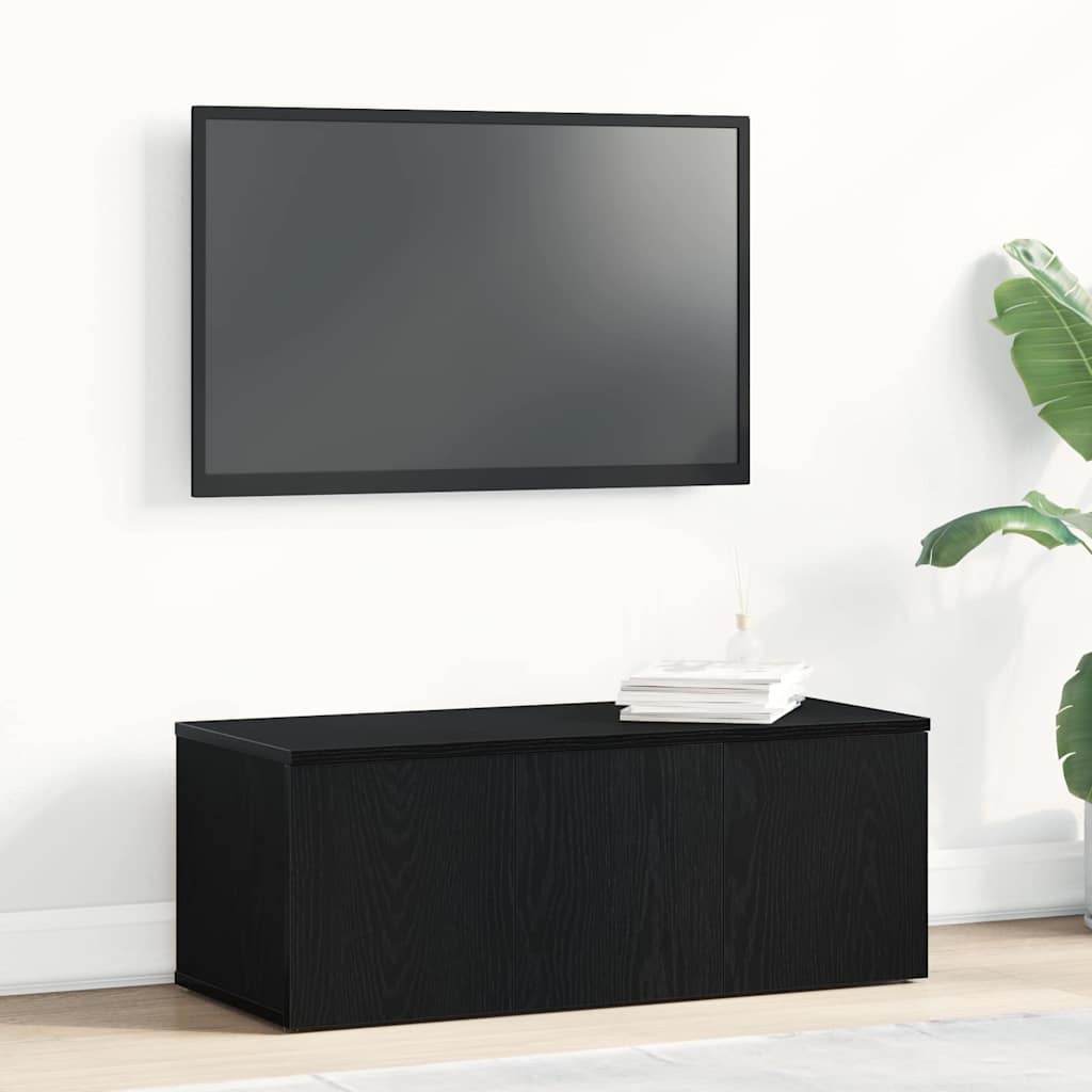 Black Oak TV Stand - 80x34x30 cm - Engineered Wood - Direct Imports