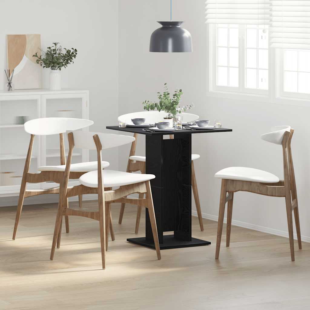 Bistro Table Black Oak 60x60x75 cm Engineered Wood - Decor Base