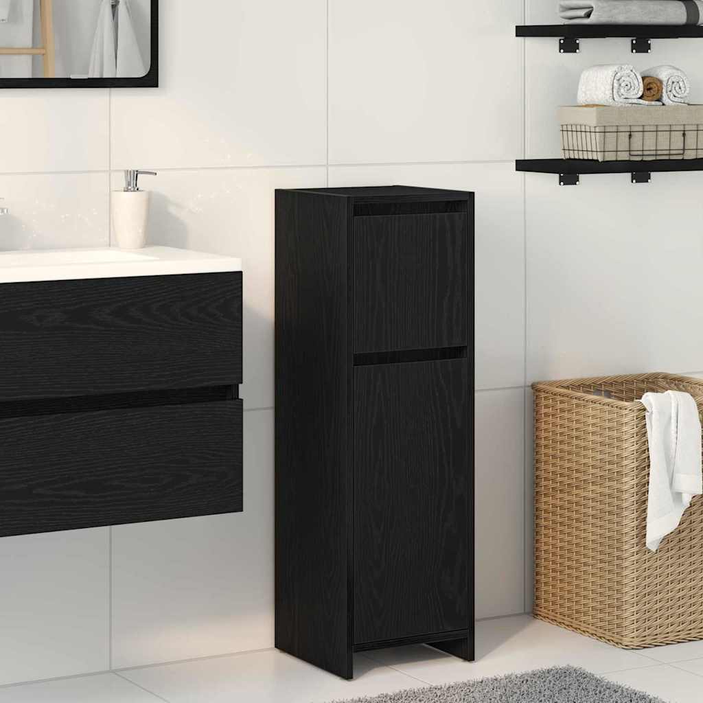 Bathroom Cabinet Black Oak 30x30x95 cm Engineered Wood - Charlotte Dunes