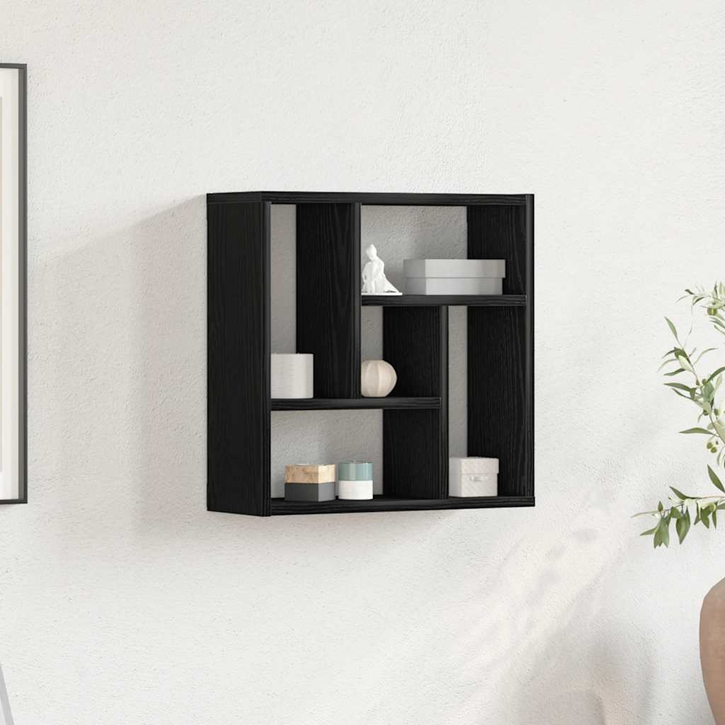 Wall Shelf Black Oak 45x16x45 cm Engineered Wood - Sid & Sam