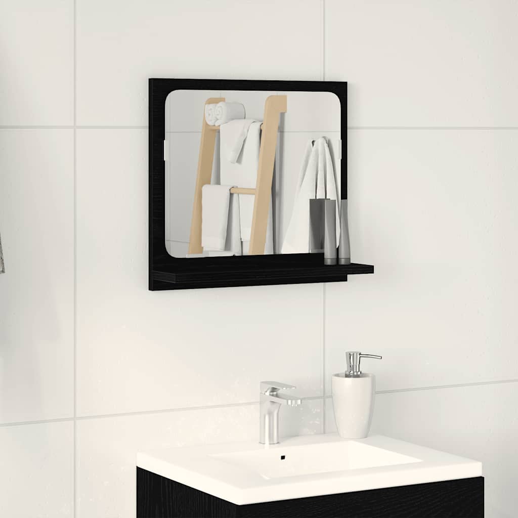 Bathroom Mirror Black Oak 40x10.5x37 cm Engineered Wood - Sid & Sam