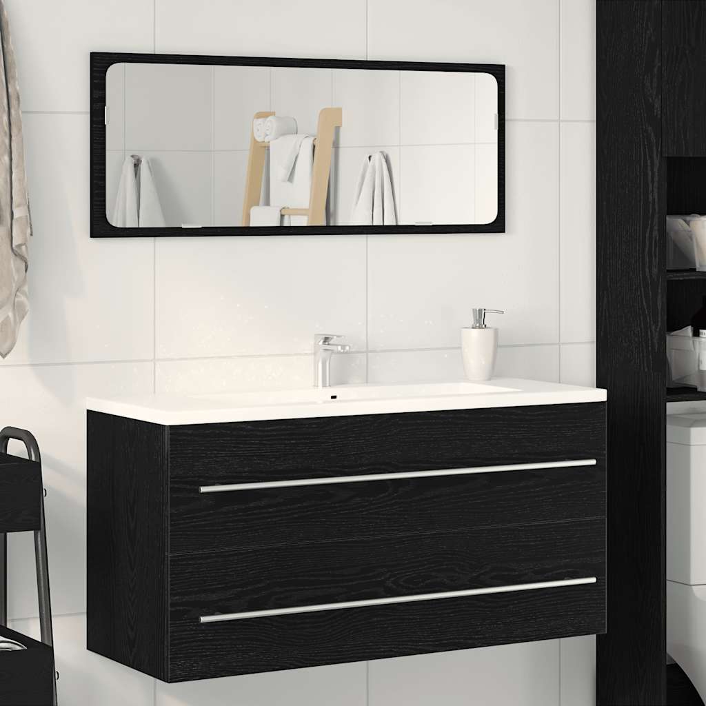 Bathroom Sink Cabinet Black Oak 100x38.5x48 cm Engineered Wood - Style and Chic