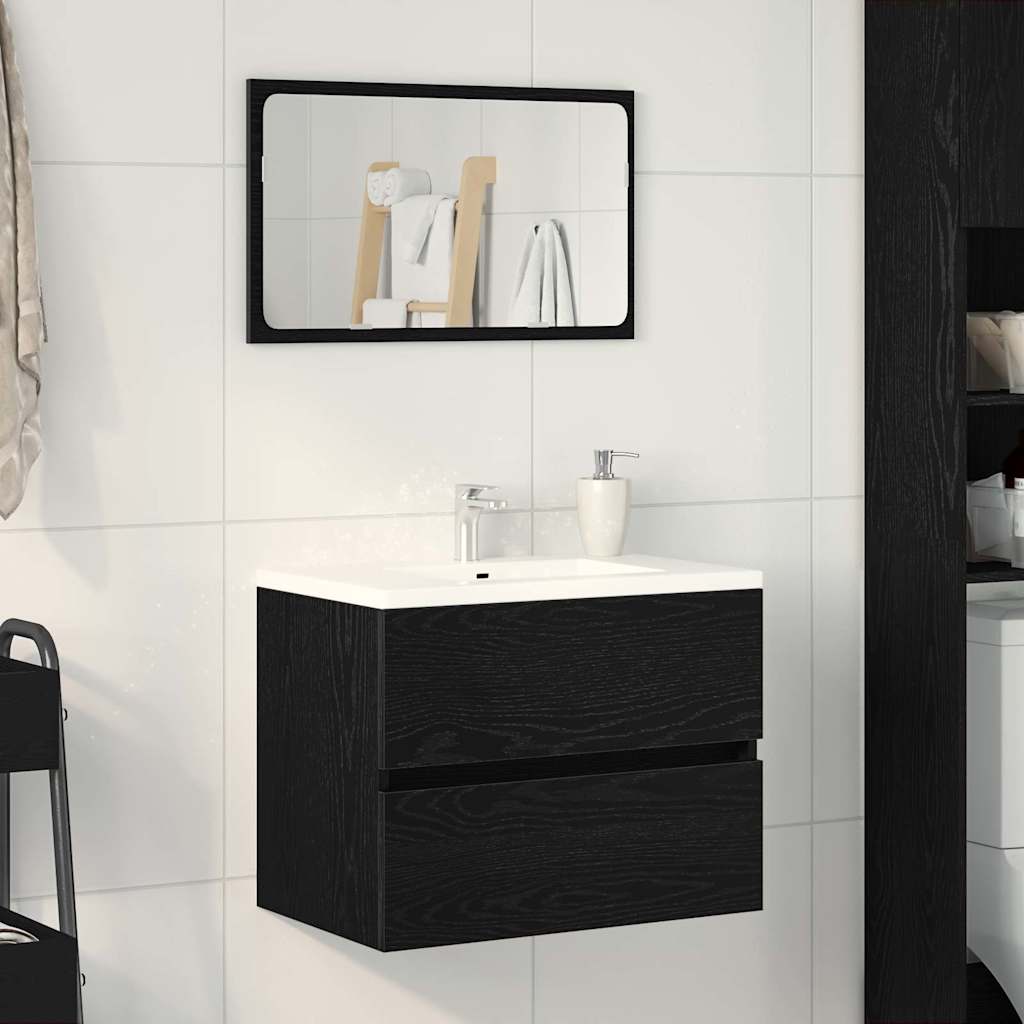 Sink Cabinet Black Oak 60x38,5x45 cm Engineered Wood - Millennium Furniture