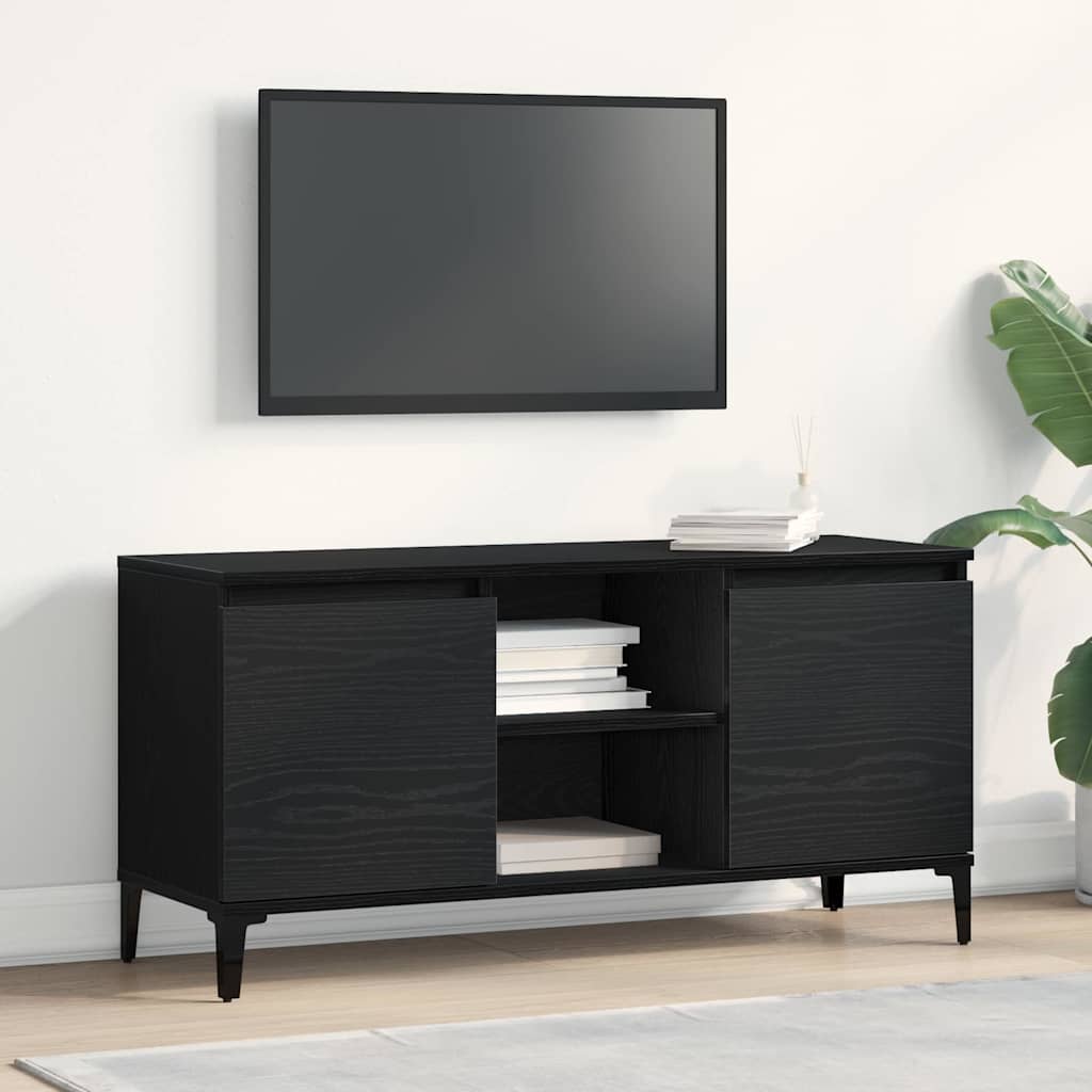 Black Oak TV Stand - 102x35x50 cm Made from Engineered Wood - Discount Dealers