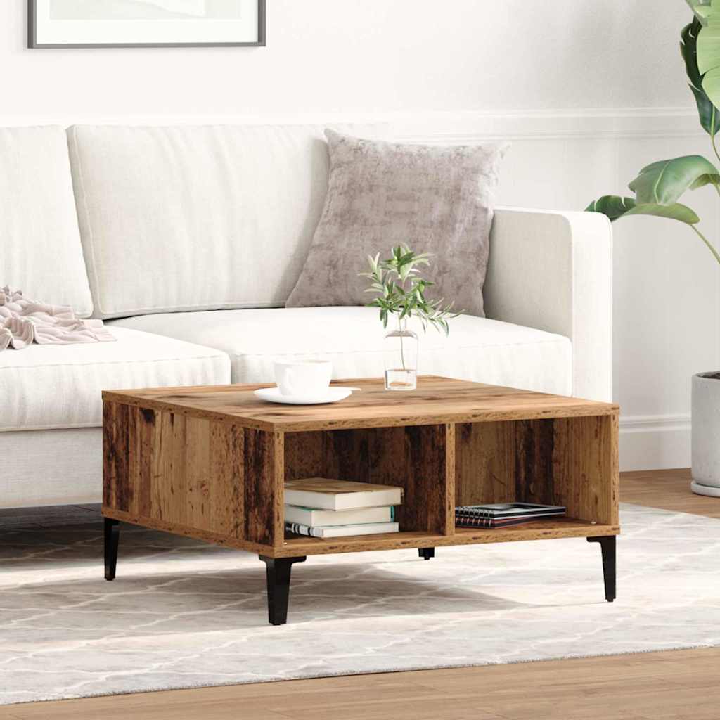 Coffee Table Old Wood 60x60x30 cm Engineered Wood - Merlin Deals