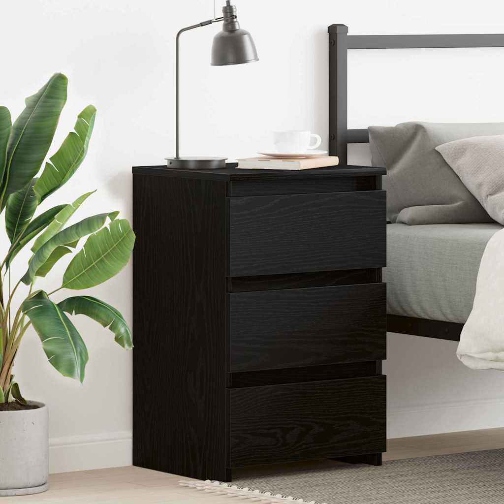 Nightstand in Black Oak - 40x35x62.5 cm, Made from Engineered Wood - Decor Base