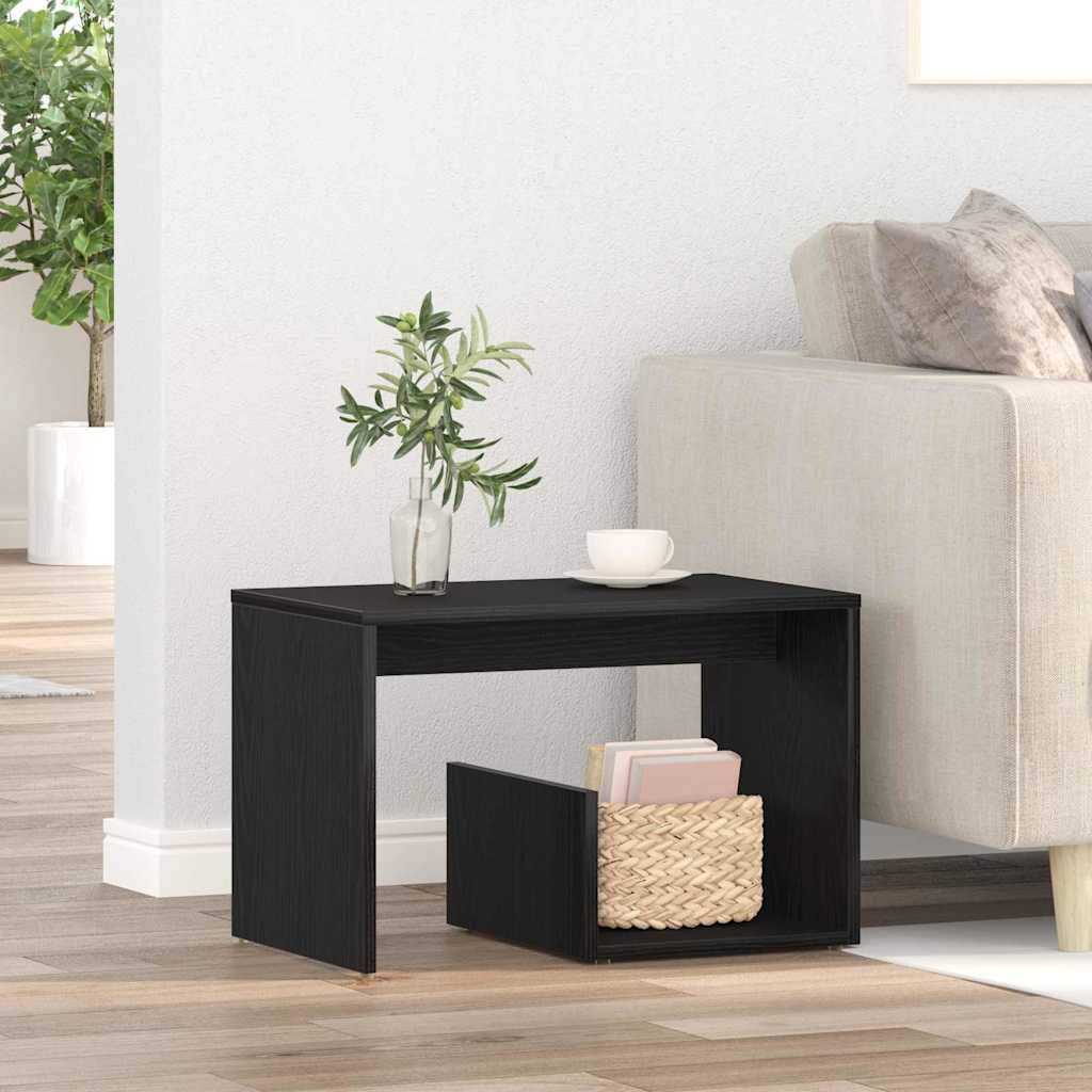 Side Table Black Oak 59x36x38 cm Engineered Wood - All Things Good