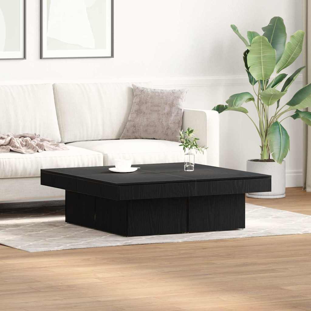Black Oak Coffee Table 90x90x28 cm Made from Engineered Wood - The Home Maker