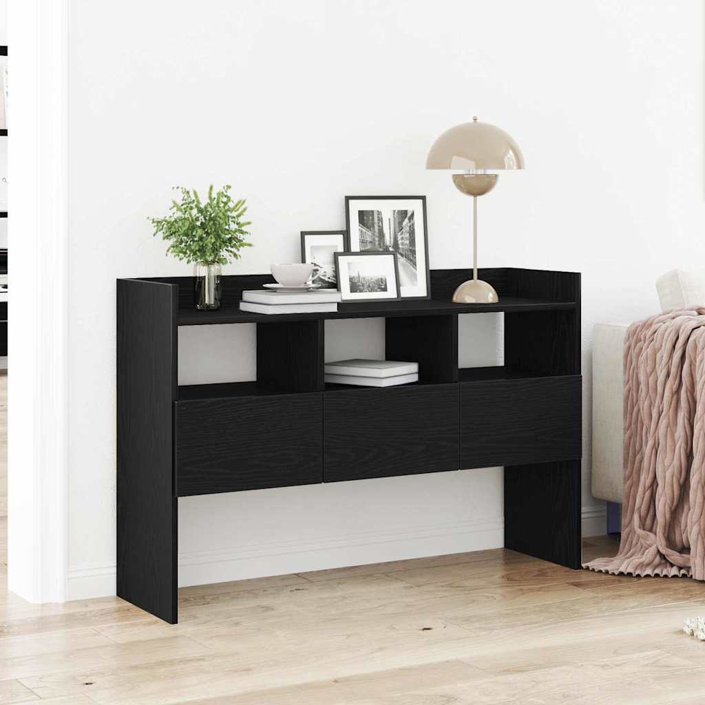 Black Oak Sideboard 105x30x70 cm Made from Engineered Wood - Decor Base