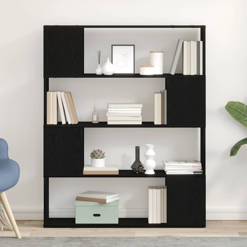 TV Cabinet Black Oak Engineered Wood 100 x 24 x 124 cm - All Things Good