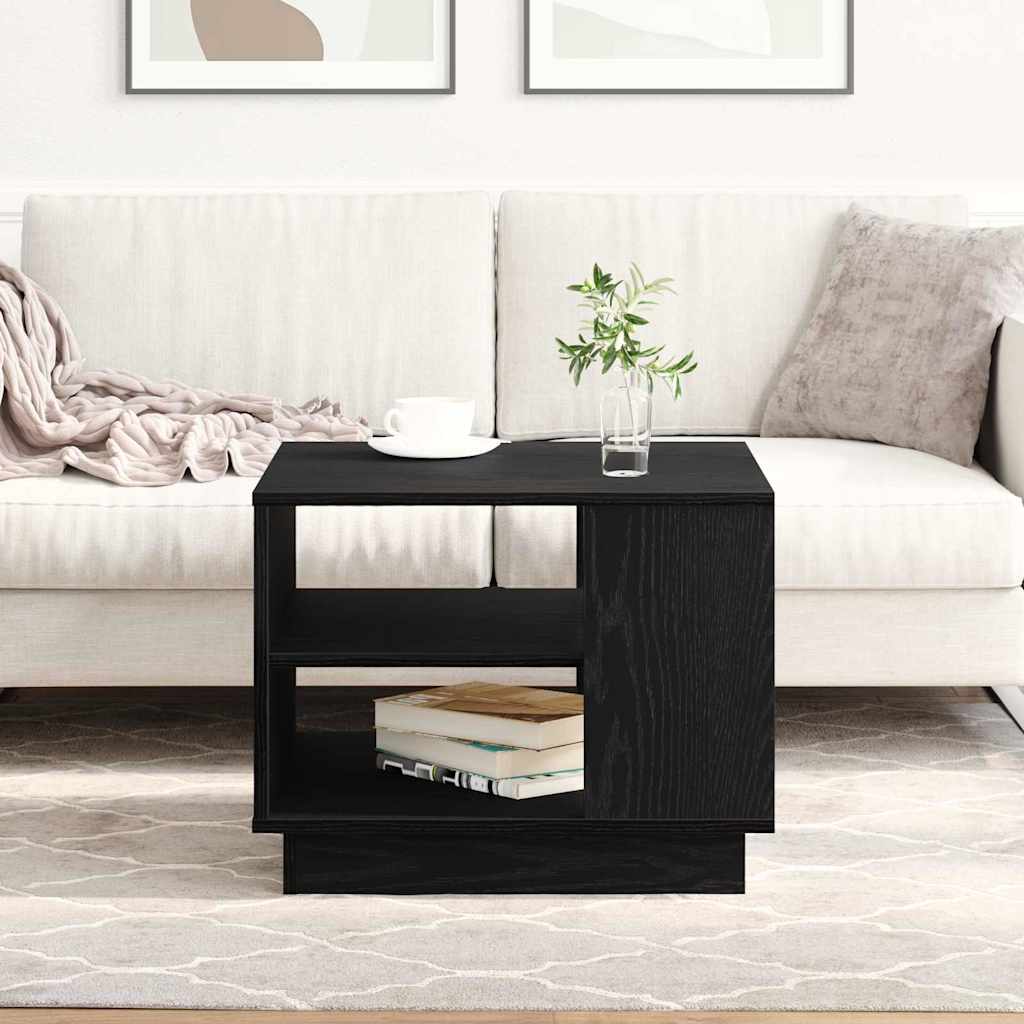 Black Oak Coffee Table 55x55x42 cm Made of Engineered Wood - Casper Homes