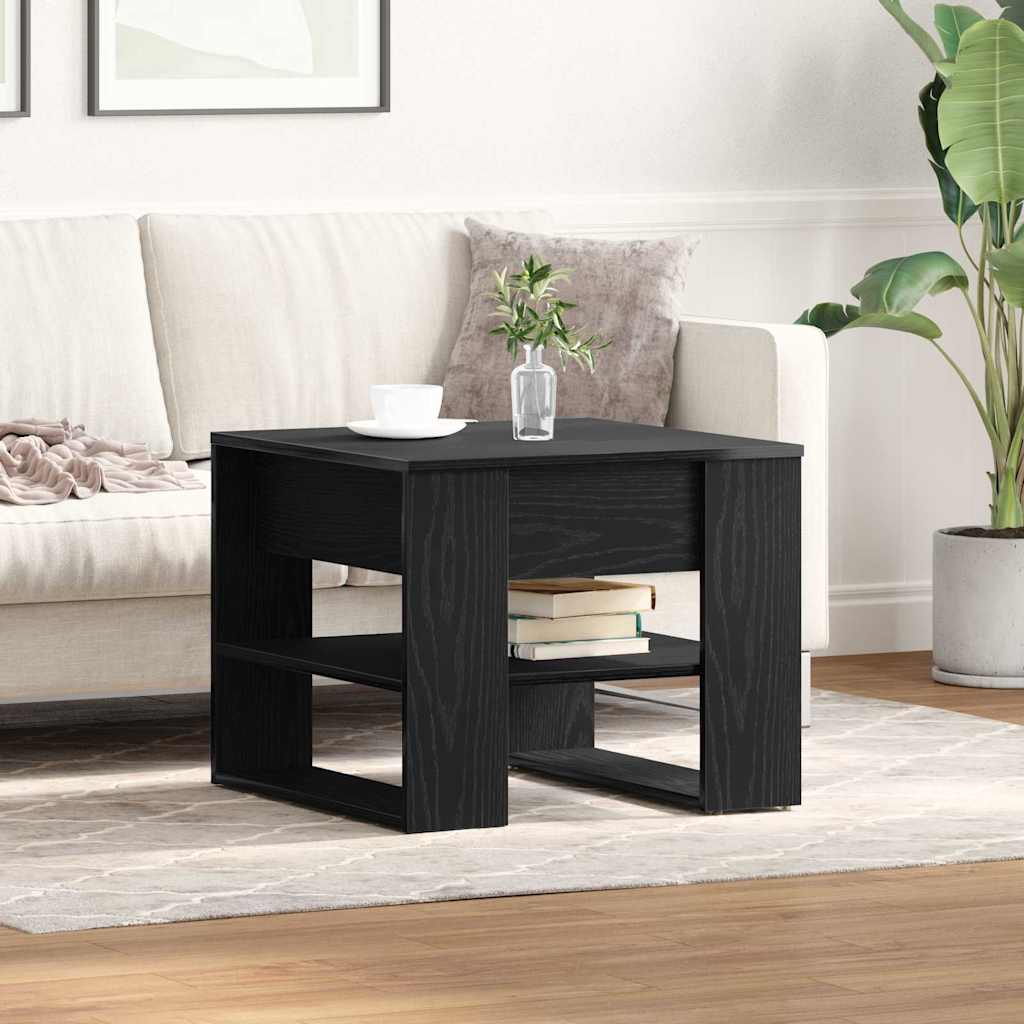 Black Oak Coffee Table 55.5x55x45 cm Made from Engineered Wood - Design Hut