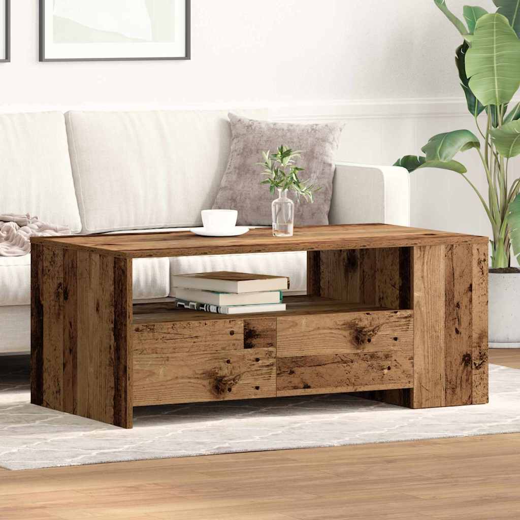Coffee Table Old Wood 102x55x43,5 cm Engineered Wood - Merkel Designers