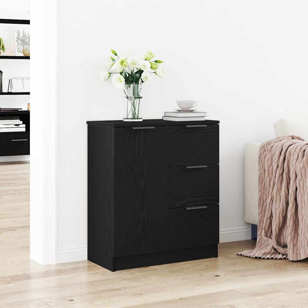 Black Oak Sideboard 60x30x70 cm Made from Engineered Wood - All Things Good