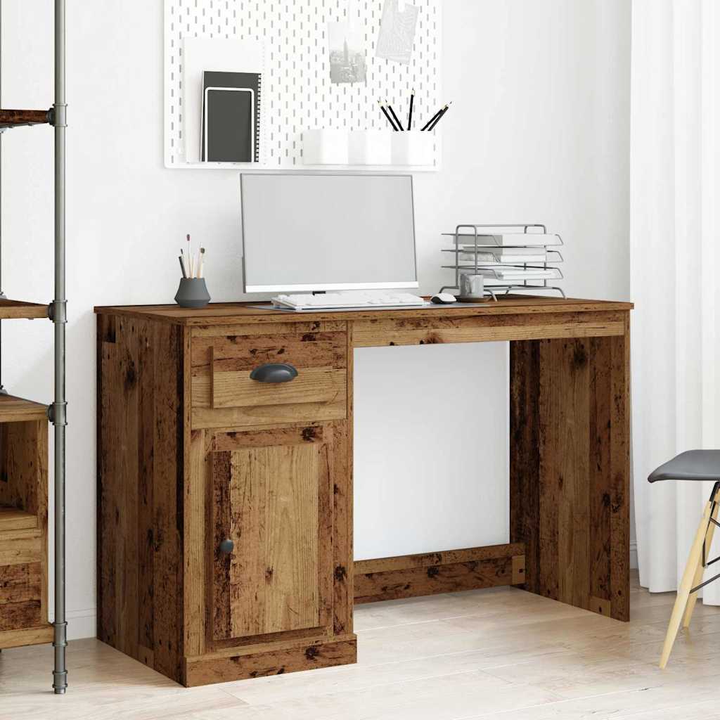 Desk with Storage Old Wood 50x115x75 cm Engineered Wood - Design Hut
