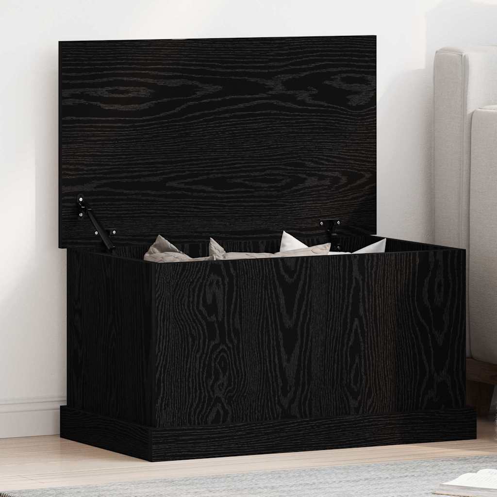 Storage Box Black Oak 70x40x38 cm Engineered Wood - Charlotte Dunes