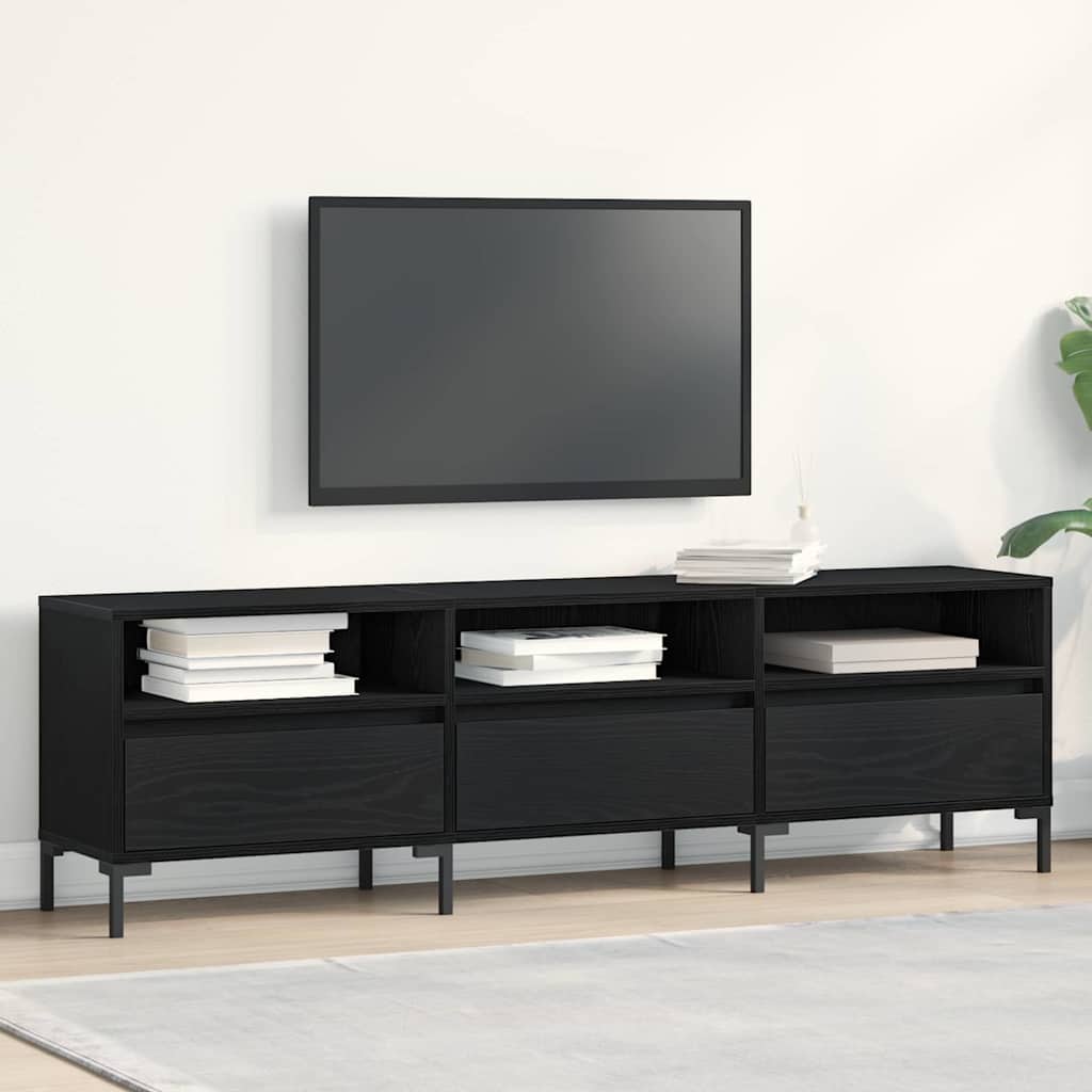 TV Cabinet Black Oak 150x30x44,5 cm Engineered Wood - R and M Furniture