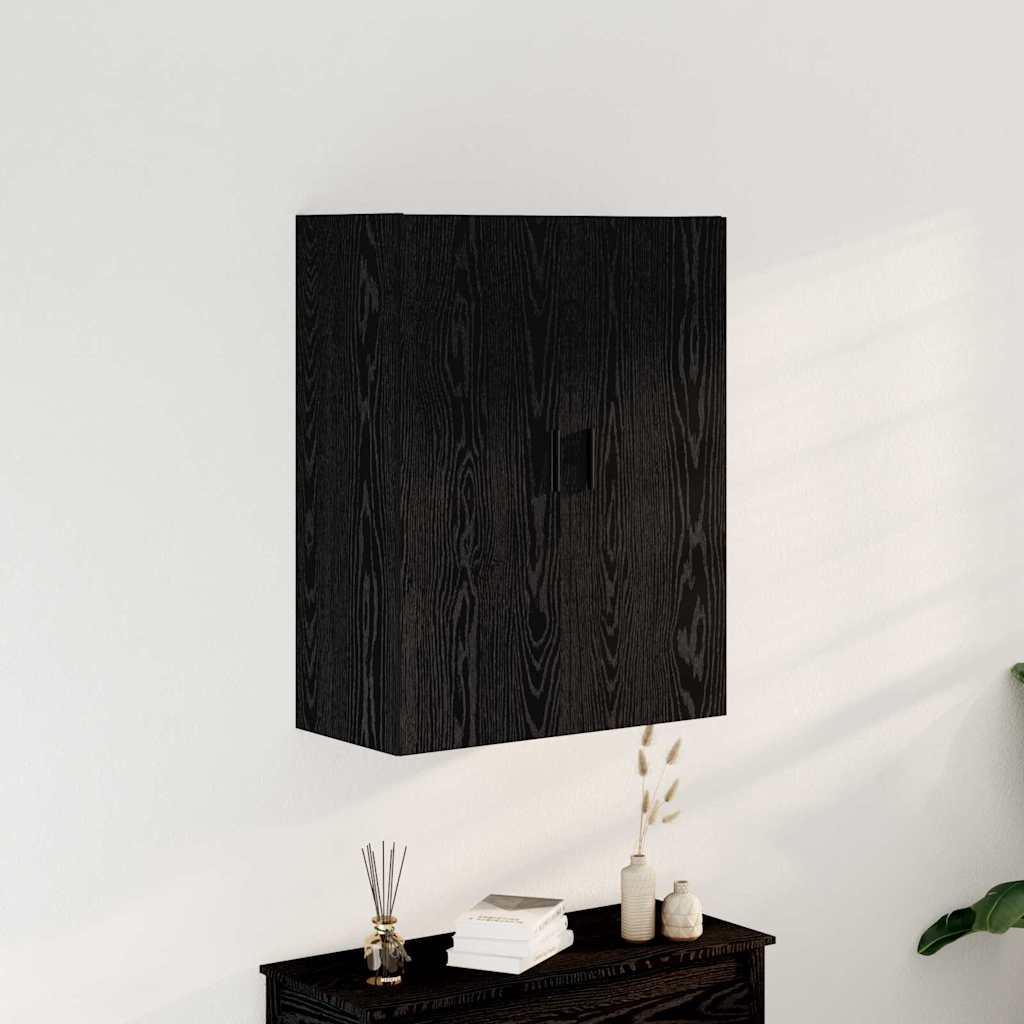 Wall Mounted Cabinet in Black Oak, 69.5 x 34 x 90 cm, Made from Engineered Wood - Unbeatable Bargains