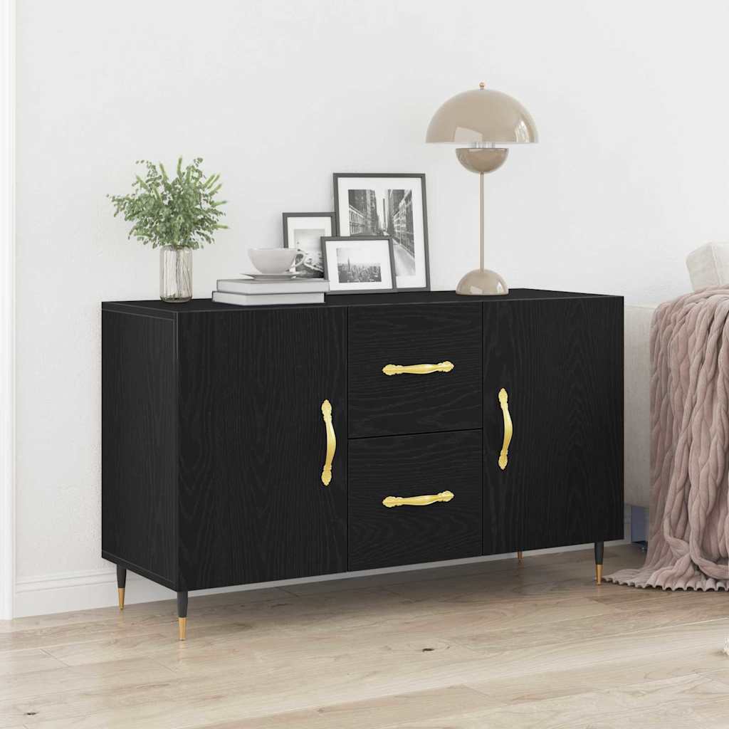 Sideboard Black Oak 100x36x60 cm Engineered Wood - Charlotte Dunes