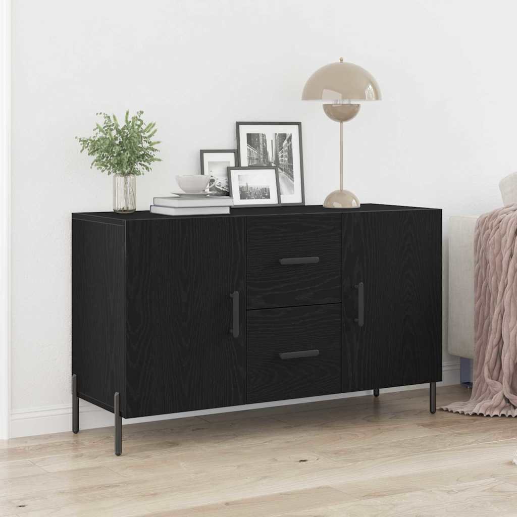 Sideboard Black Oak 100x36x60 cm Engineered Wood - Merkel Designers
