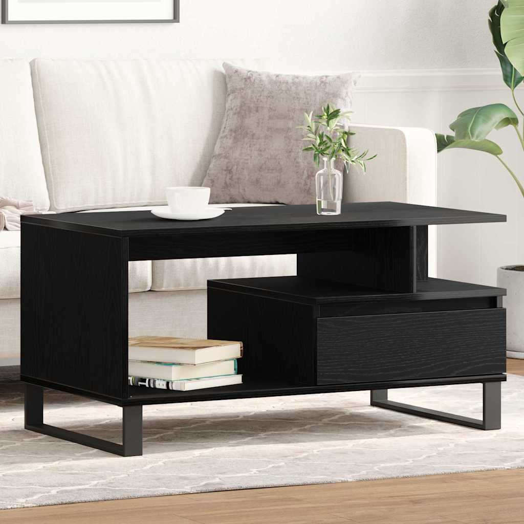 Coffee Table Black Oak 90x49x45 cm Engineered Wood - Design Hut