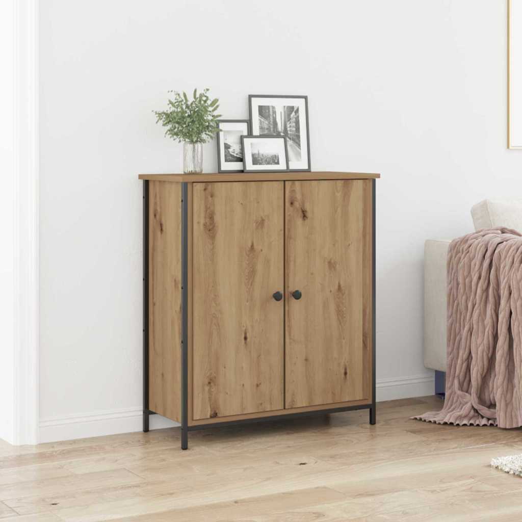 Sideboard Artisan Oak 70x30x80 cm Engineered Wood and Steel - Design Hut