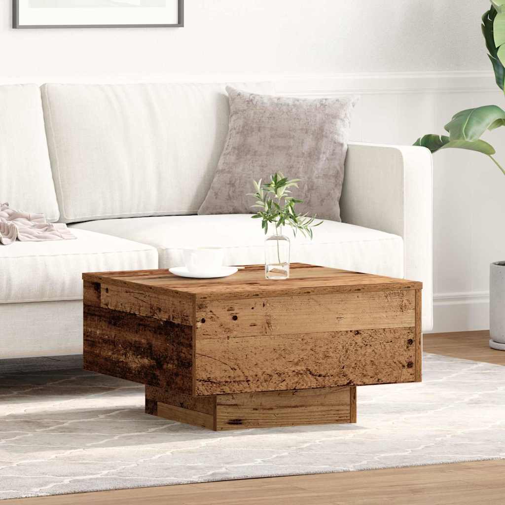 Coffee Table, Old Wood, 55x55x31 cm, Engineered Wood - Casper Homes