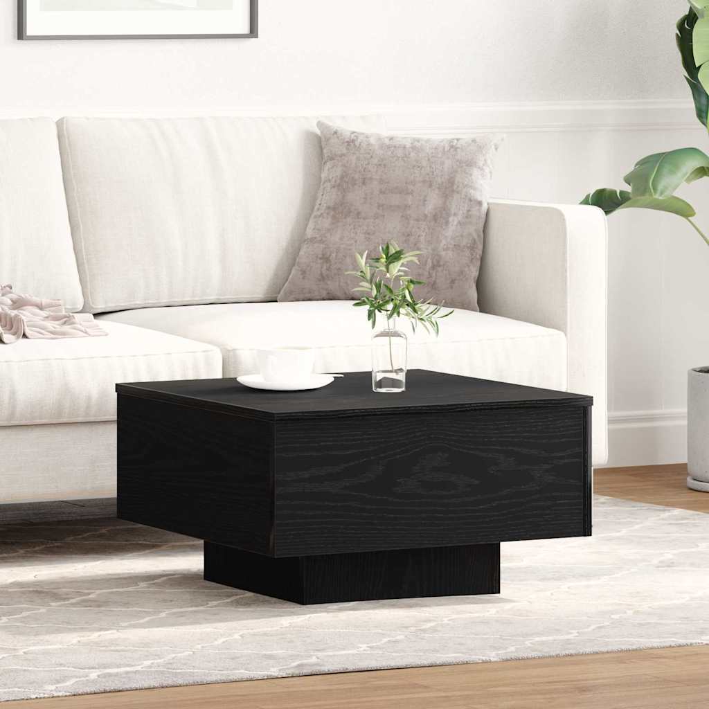 Black Oak Coffee Table 55x55x31 cm Made from Engineered Wood - Charlotte Dunes