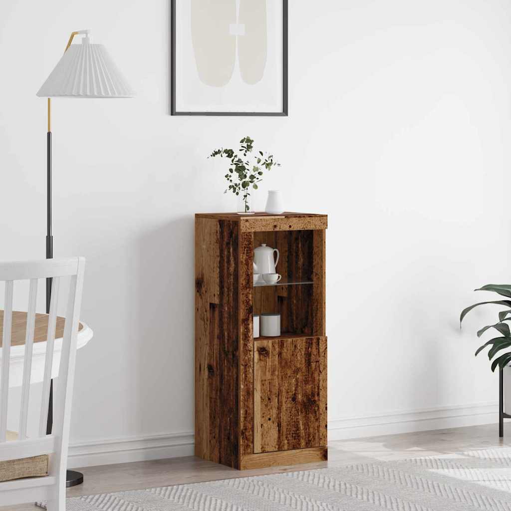 Sideboard with LED Lights Old Wood 41x37x100 cm - Charlotte Dunes