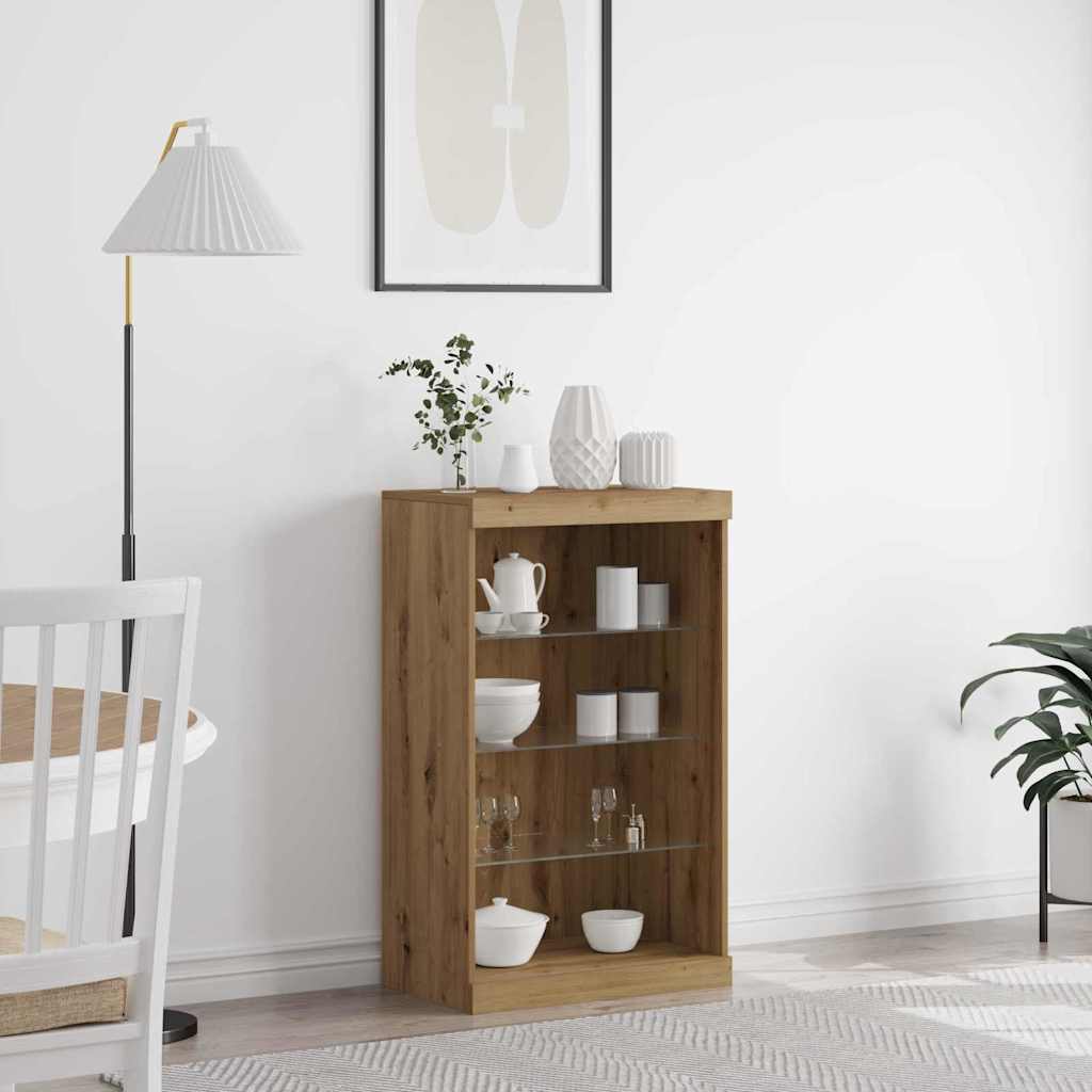 Sideboard with LED Lights Artisan Oak 60,5x37x100 cm - Millennium Furniture