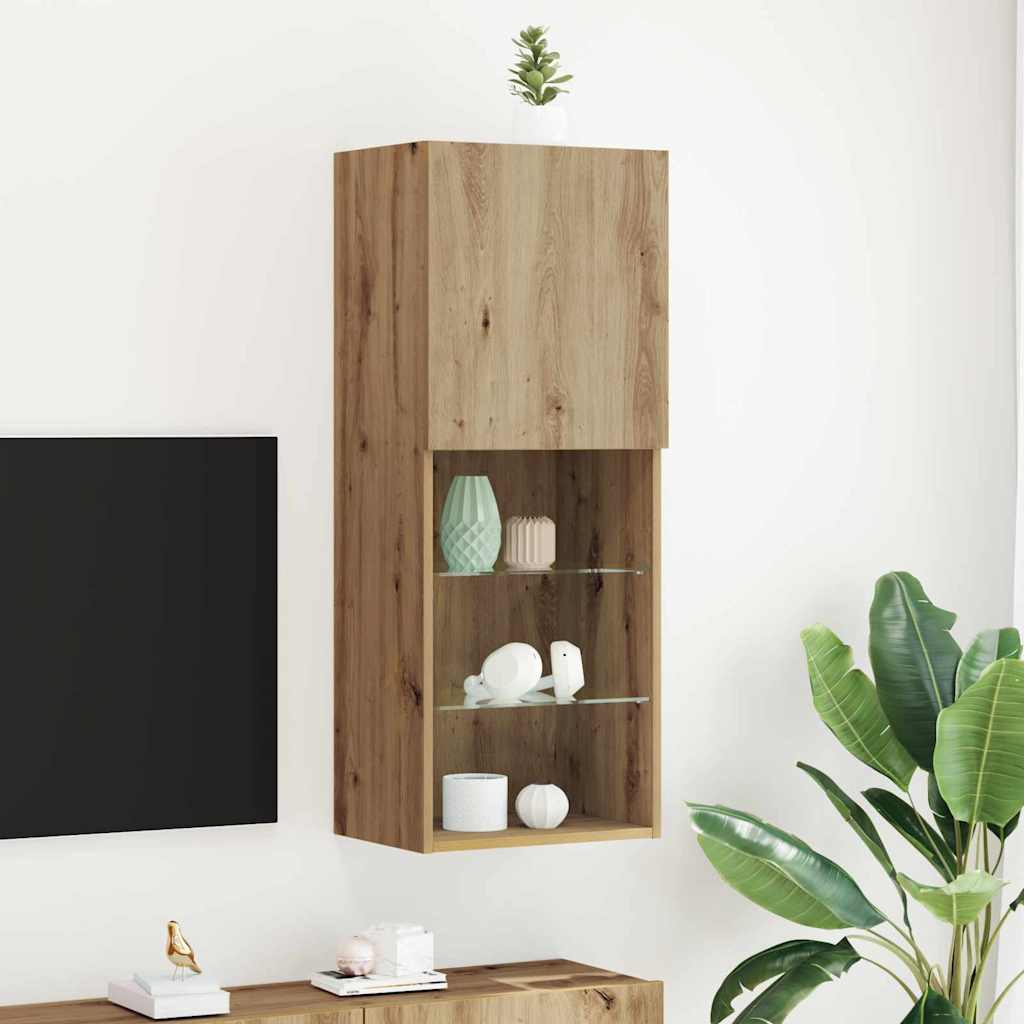 TV Cabinet with LED Lights Artisan Oak 40,5x30x102 cm - Decor Base