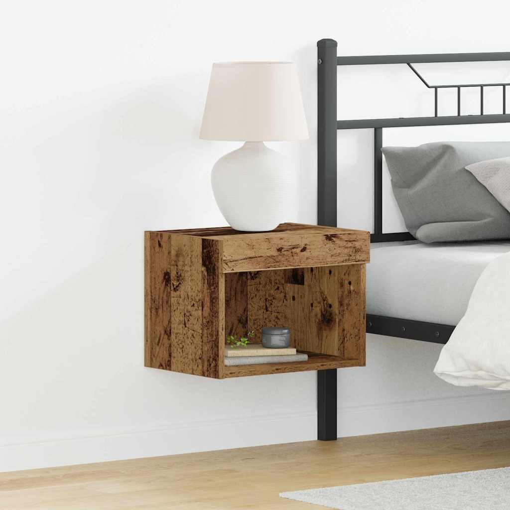 Wall Cabinet with LED Lights Old Wood 40x30x30 cm - Design Hut