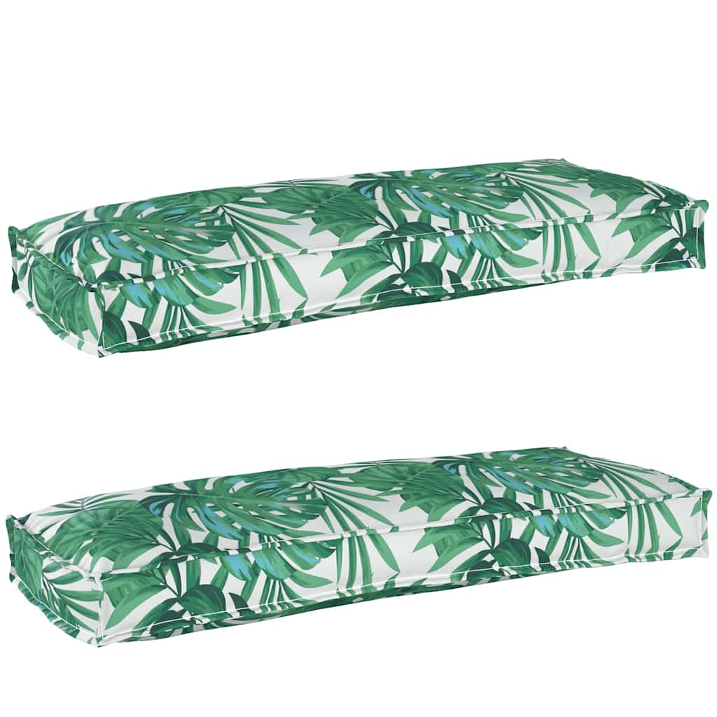 Pallet Cushions for Bench 2 pcs Leaf Pattern 100x40x8 cm Oxford Fabric - Sid & Sam