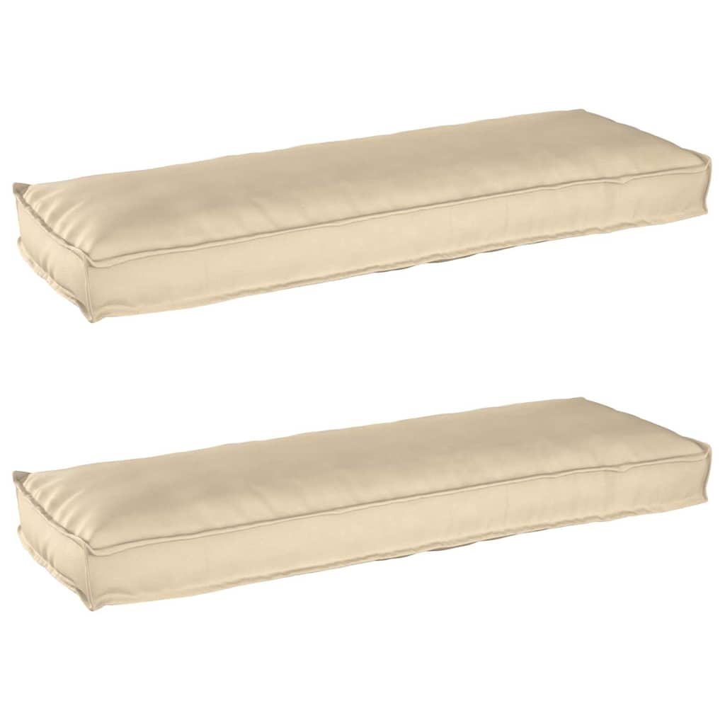Pallet Cushions for Bench 2 pcs Beige 120x40x8 cm Oxford Fabric - Design Hut