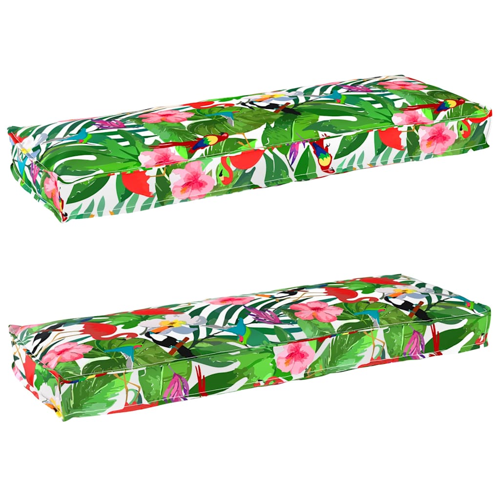 Pallet Cushions for Bench 2 pcs Tropical Jungle 120x40x8 cm Oxford Fabric - Design Hut
