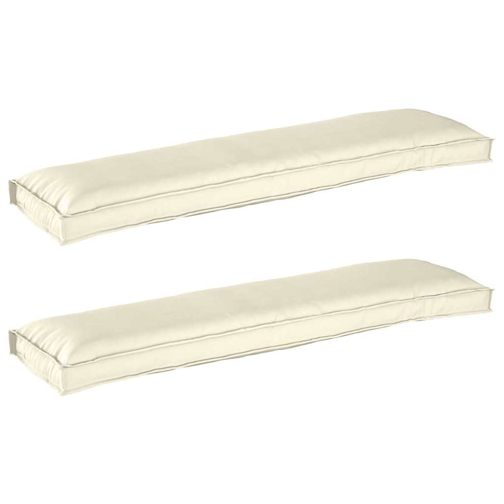 Pallet Cushions for Bench 2 pcs Cream 150x40x8 cm Oxford Fabric - Discount Dealers