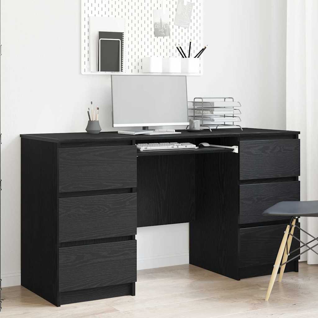Desks 2 pcs Black Oak 140x50x76 cm Engineered Wood - The Home Maker