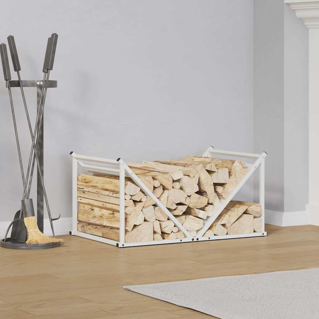 Firewood Rack White 70x43x34.5 cm Cold-rolled steel - Direct Imports